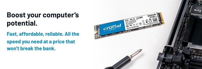 CRUCIAL P2 SERIES CT500P2SSD8 500 GB NVME M.2 2280 SSD