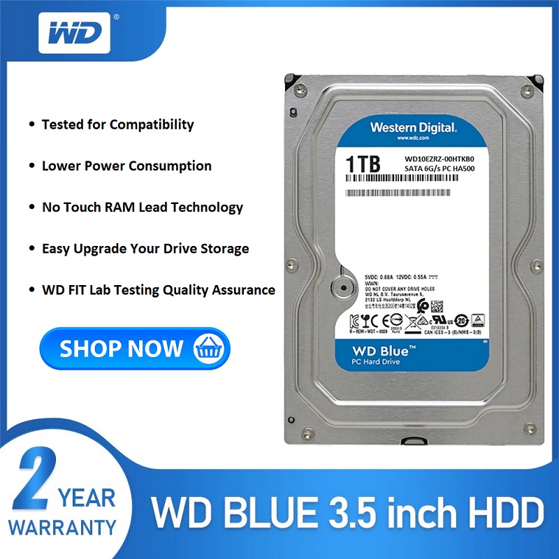 WD10EZRZ-00HTKB0 WESTERN DIGITAL 1TB BLUE HARD DRIVE