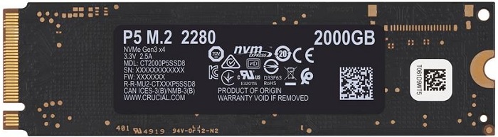 CRUCIAL CT2000P2SSD8 P2 SERIES 2TB NVME M.2 2280 SSD