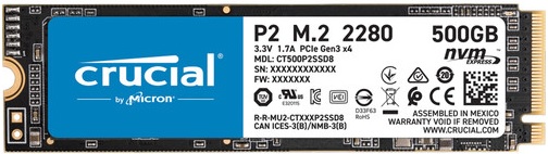 CRUCIAL P2 SERIES CT500P2SSD8 500 GB NVME M.2 2280 SSD